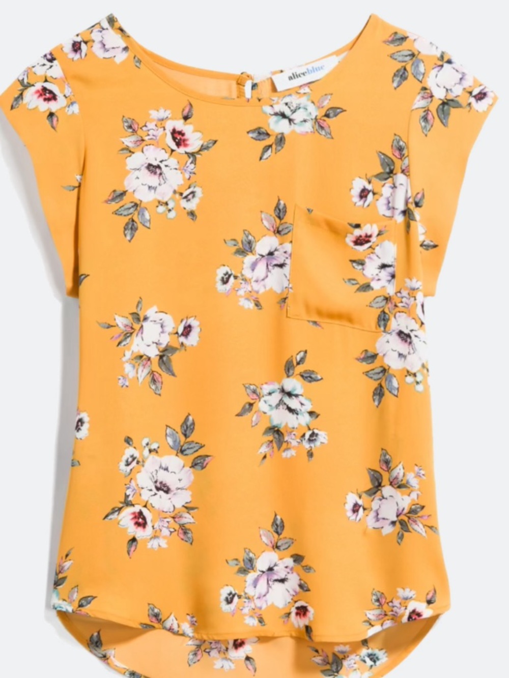 Alice Blue Mustard Floral Pocket Blouse